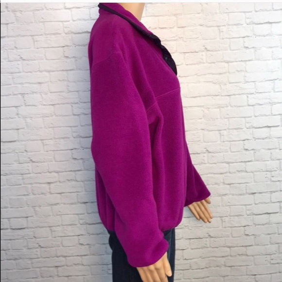 Vintage LL Bean fleece jacket magenta medium - Picture 3 of 6